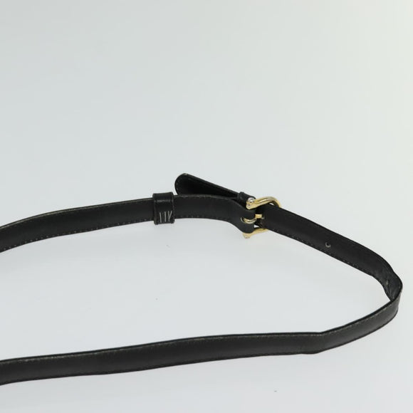 CELINE Macadam Canvas Shoulder Bag Suede Black Gold Auth 125764