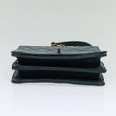 CHANEL Matelasse Chain Shoulder Bag Leather 2way Green Gold CC Auth 125767-5