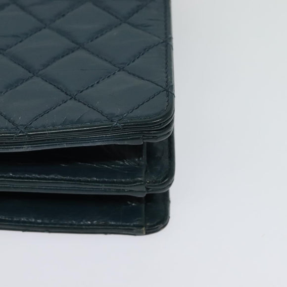 CHANEL Matelasse Chain Shoulder Bag Leather 2way Green Gold CC Auth 125767