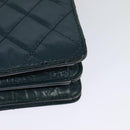 CHANEL Matelasse Chain Shoulder Bag Leather 2way Green Gold CC Auth 125767-19