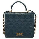 CHANEL Matelasse Chain Shoulder Bag Leather 2way Green Gold CC Auth 125767-13