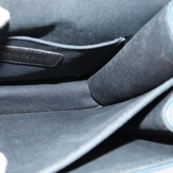 CHANEL Matelasse Chain Shoulder Bag Leather 2way Green Gold CC Auth 125767