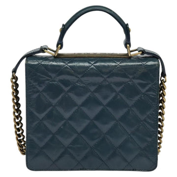 CHANEL Matelasse Chain Shoulder Bag Leather 2way Green Gold CC Auth 125767 - 0