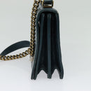 CHANEL Matelasse Chain Shoulder Bag Leather 2way Green Gold CC Auth 125767-4