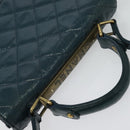 CHANEL Matelasse Chain Shoulder Bag Leather 2way Green Gold CC Auth 125767-6