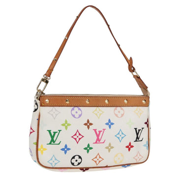 LOUIS VUITTON Multicolor Pochette Accessoires Pouch White M92649 LV Auth 125797V