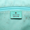 GUCCI GG Canvas Tote Bag Beige Green Silver 113017 Auth 125798-10
