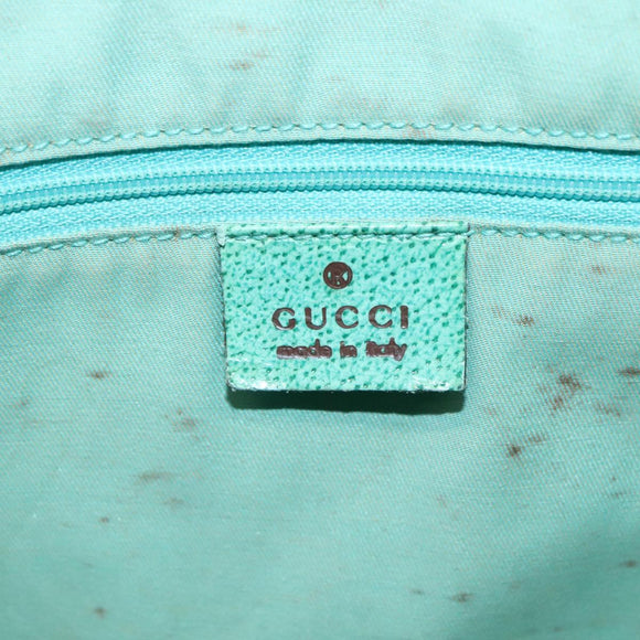 GUCCI GG Canvas Tote Bag Beige Green Silver 113017 Auth 125798