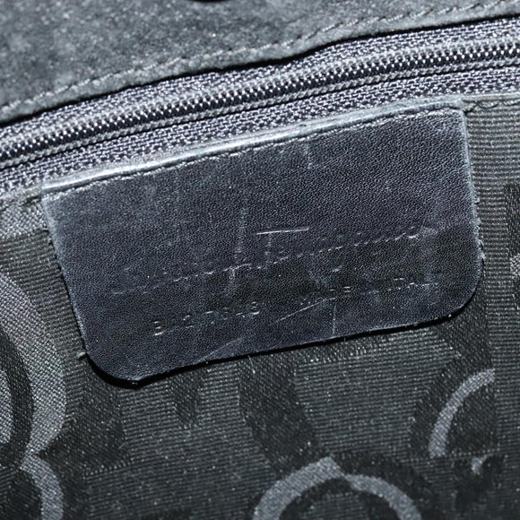 Salvatore Ferragamo Shoulder Bag Suede Dark Brown Auth 125799