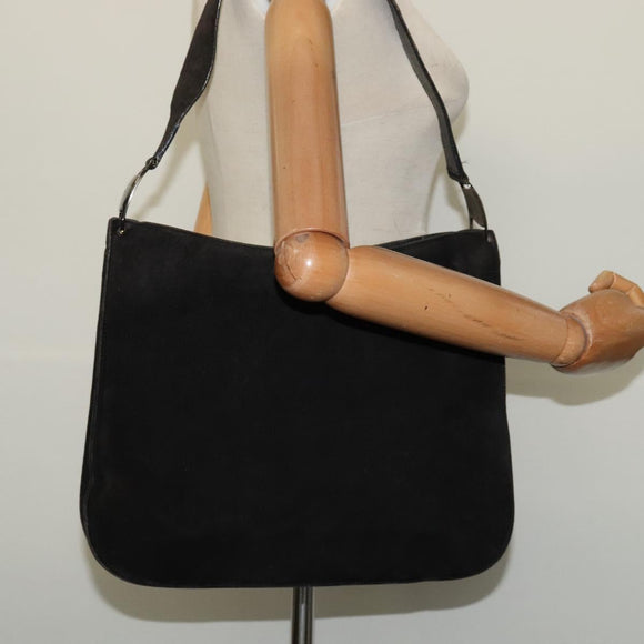 Salvatore Ferragamo Shoulder Bag Suede Dark Brown Auth 125799