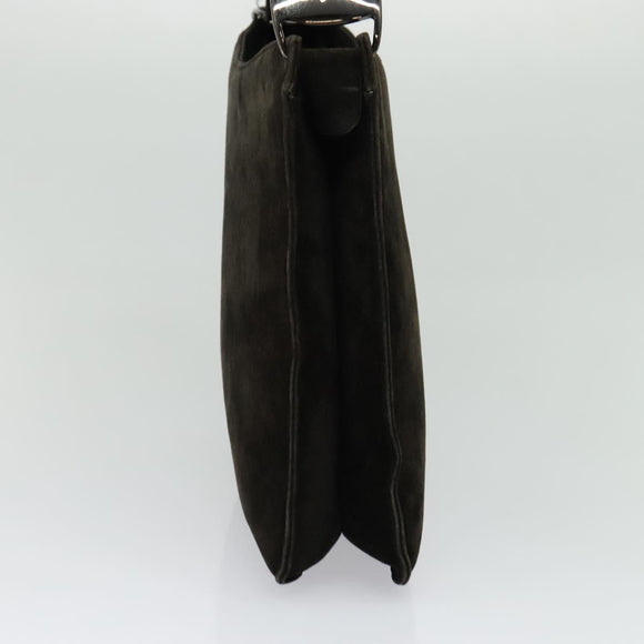 Salvatore Ferragamo Shoulder Bag Suede Dark Brown Auth 125799