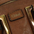 Chloe Etel Hand Bag Leather 2way Brown Gold Auth 125800-14
