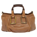 Chloe Etel Hand Bag Leather 2way Brown Gold Auth 125800-3