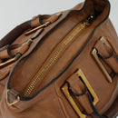 Chloe Etel Hand Bag Leather 2way Brown Gold Auth 125800-6