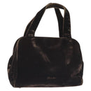 PRADA Hand Bag Velor Brown Auth 125801-1