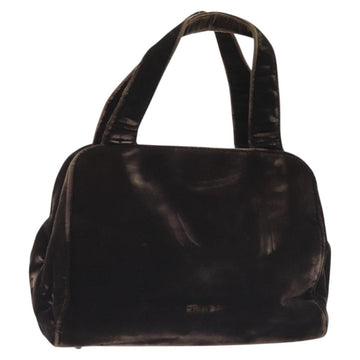 PRADA Hand Bag Velor Brown Auth 125801