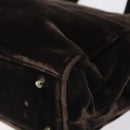 PRADA Hand Bag Velor Brown Auth 125801-9