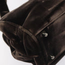PRADA Hand Bag Velor Brown Auth 125801-14