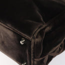 PRADA Hand Bag Velor Brown Auth 125801-15