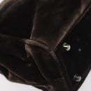 PRADA Hand Bag Velor Brown Auth 125801-16