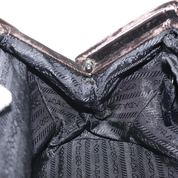 PRADA Hand Bag Velor Brown Auth 125801