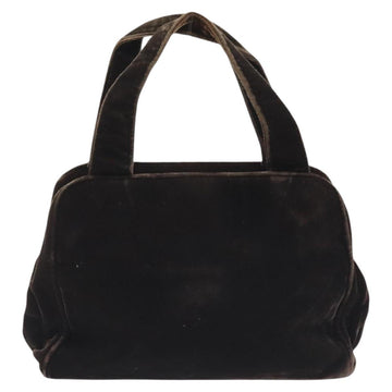 PRADA Hand Bag Velor Brown Auth 125801 - 0