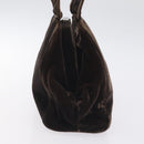 PRADA Hand Bag Velor Brown Auth 125801-4