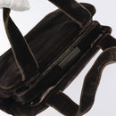 PRADA Hand Bag Velor Brown Auth 125801-6