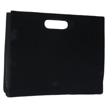 PRADA Hand Bag Velor Black Auth 125802