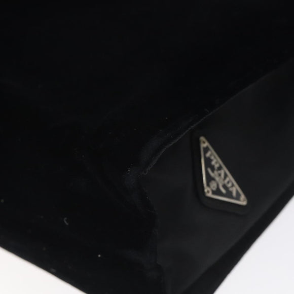PRADA Hand Bag Velor Black Auth 125802