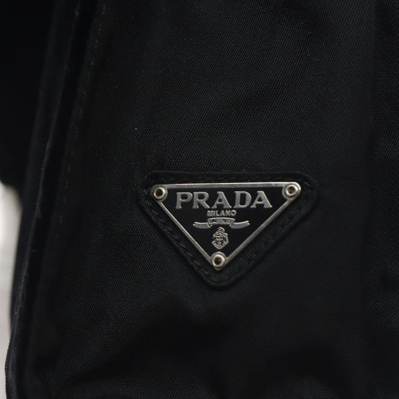 PRADA Hand Bag Velor Black Auth 125802