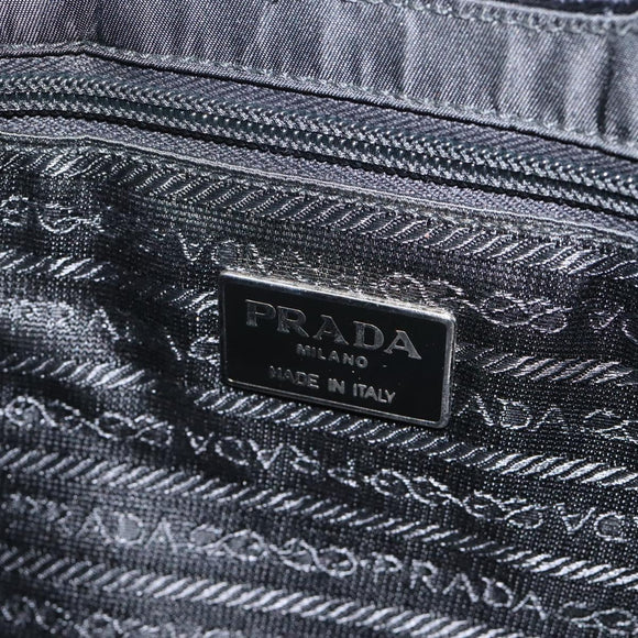 PRADA Hand Bag Velor Black Auth 125802
