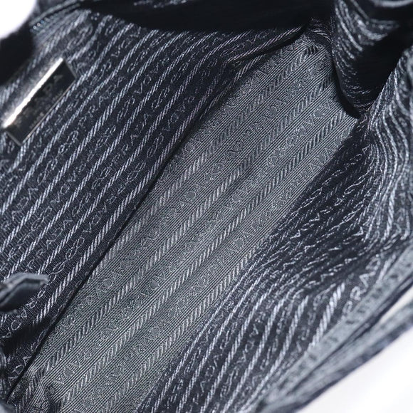 PRADA Hand Bag Velor Black Auth 125802