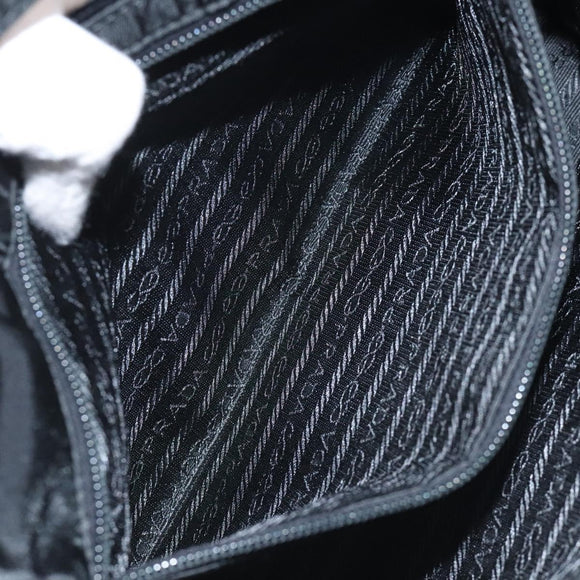 PRADA Hand Bag Velor Black Auth 125802