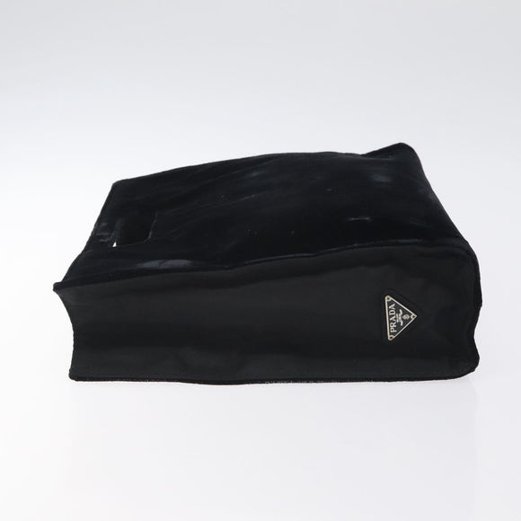 PRADA Hand Bag Velor Black Auth 125802