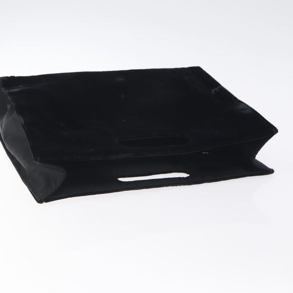 PRADA Hand Bag Velor Black Auth 125802