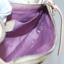 Salvatore Ferragamo Gancini Shoulder Bag Suede Beige Silver Auth 125811-18