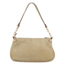 Salvatore Ferragamo Gancini Shoulder Bag Suede Beige Silver Auth 125811-2