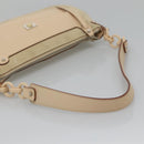 Salvatore Ferragamo Gancini Shoulder Bag Suede Beige Silver Auth 125811-7
