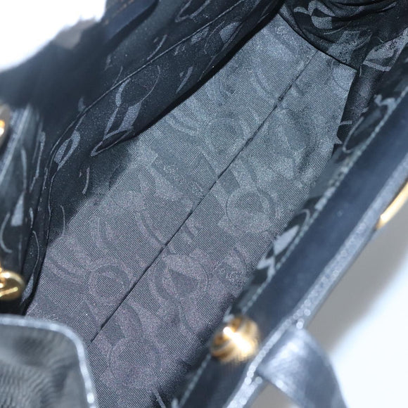 Salvatore Ferragamo Tote Bag Leather Black Gold Auth 125813