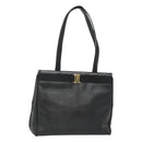 Salvatore Ferragamo Tote Bag Leather Black Gold Auth 125813-1