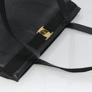 Salvatore Ferragamo Tote Bag Leather Black Gold Auth 125813-6