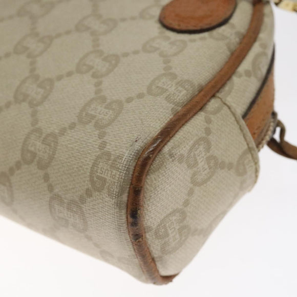 GUCCI GG Plus Supreme Shoulder Bag PVC Ivory Gold Auth 125814