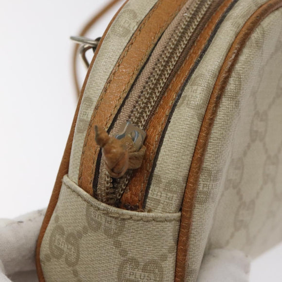 GUCCI GG Plus Supreme Shoulder Bag PVC Ivory Gold Auth 125814