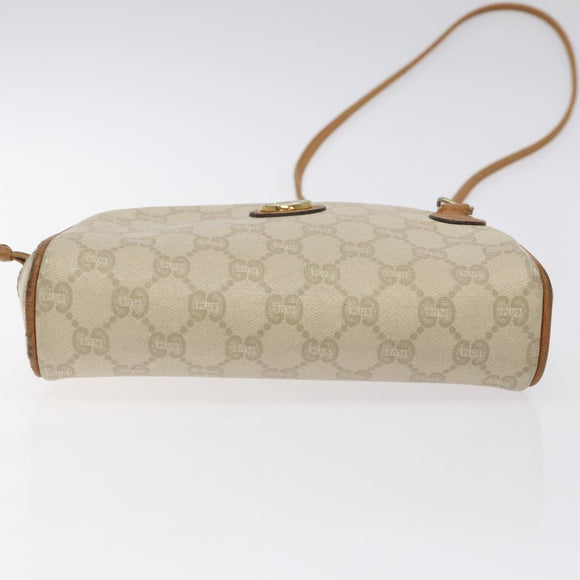 GUCCI GG Plus Supreme Shoulder Bag PVC Ivory Gold Auth 125814