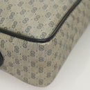 GUCCI Micro GG Supreme Sherry Line Clutch Bag PVC Navy Gold Auth 125818-14