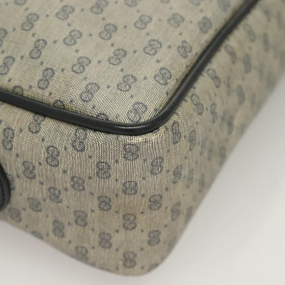 GUCCI Micro GG Supreme Sherry Line Clutch Bag PVC Navy Gold Auth 125818