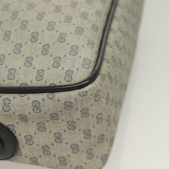 GUCCI Micro GG Supreme Sherry Line Clutch Bag PVC Navy Gold Auth 125818