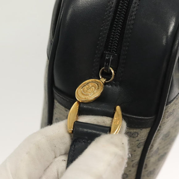 GUCCI Micro GG Supreme Sherry Line Clutch Bag PVC Navy Gold Auth 125818