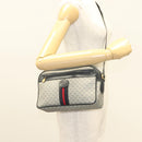 GUCCI Micro GG Supreme Sherry Line Clutch Bag PVC Navy Gold Auth 125818-24